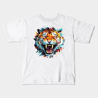 Tiger Animal Freedom World Wildlife Wonder Abstract Kids T-Shirt